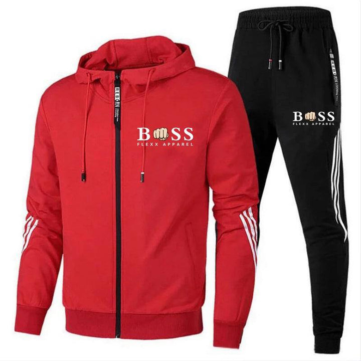 Warmer Herren Jogginganzug, zweiteilig, für Sport & Freizeit. Bequemer Slim Fit Sportanzug mit weichem Material.