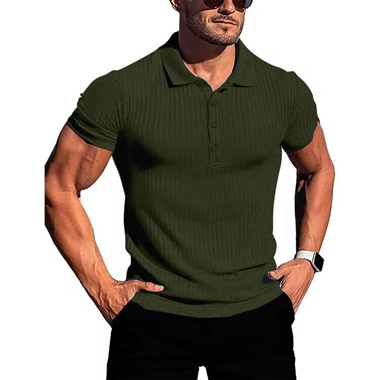 Bequemes Herren Poloshirt für Frühling & Sommer, sportlich und atmungsaktiv, mit Knopfleiste.
