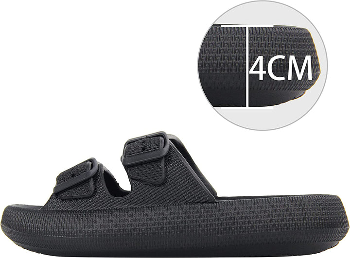 Ultraweiche Pillow-Slides Sandalen Livia für Damen & Herren. Federleichte Komfortschuhe mit weicher Sohle und rutschfest.