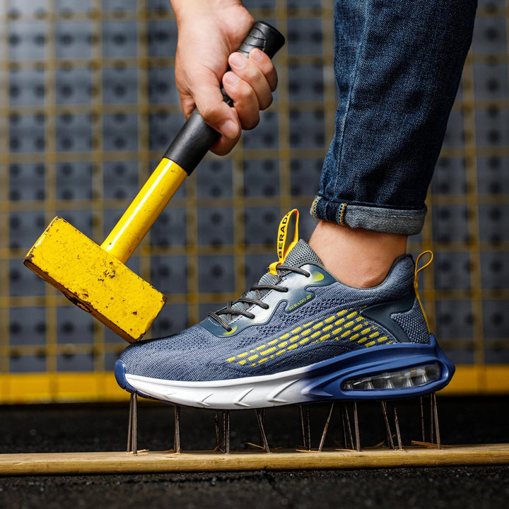 Leichte Herren Sicherheitsschuhe blau, robust mit Zehenschutz, rutschfest für sichere Workwear.
