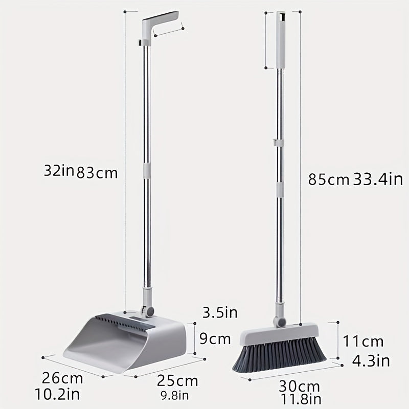 Vielseitiges Besen- & Kehrschaufel-Set, geeignet für Laminat, Fliesen und Parkett zur Staubaufnahme.