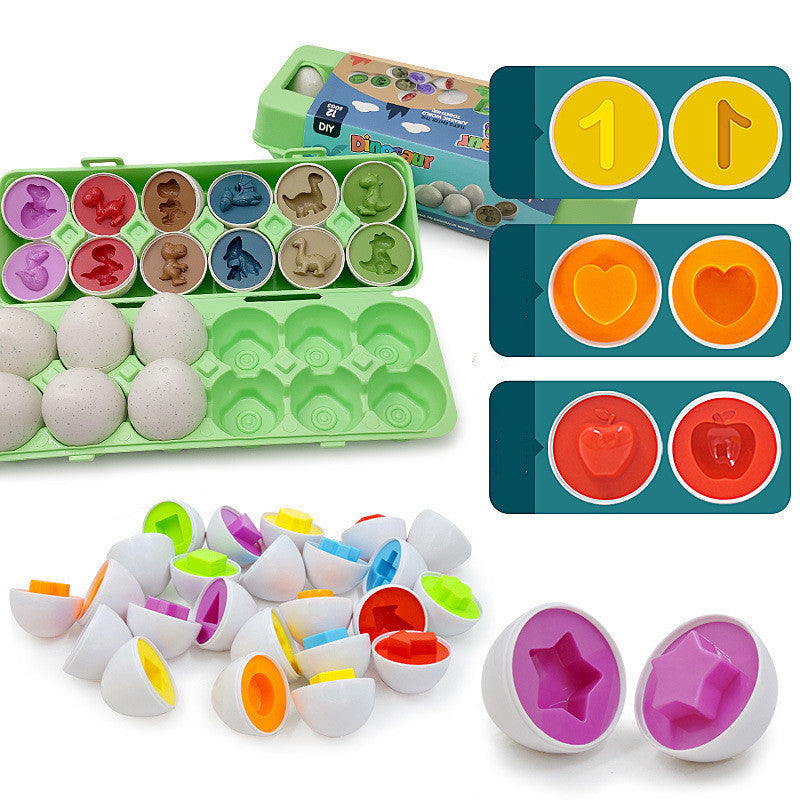 Pädagogisches Steckspiel Eier aus Kunststoff, trainiert Feinmotorik bei Kindern.