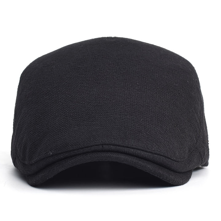 Schwarze Herren Newsboy Mütze. Warme Gatsby Kappe für Herbst & Winter. Ideale Vintage-Kopfbedeckung.