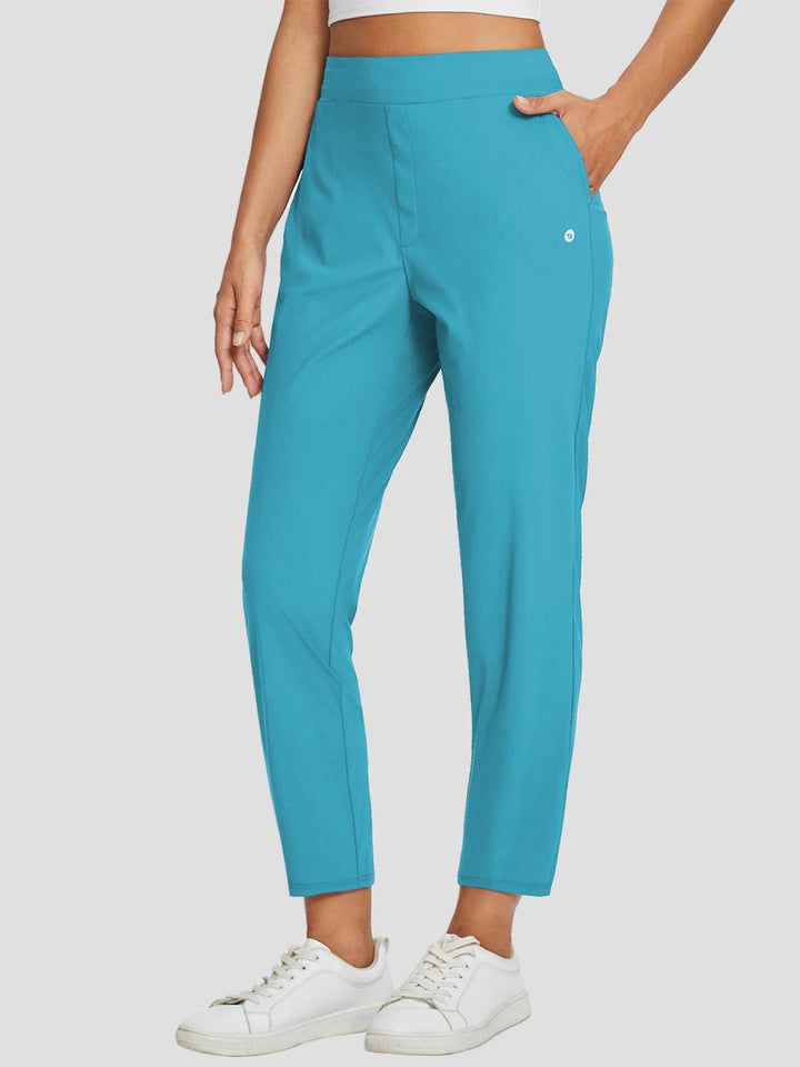 Freizeithose für Damen: Leinen, UPF 50+, hoher Bund, Beinschlitz. Modern und super bequem.