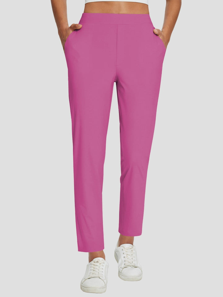 Schicke Leinenhose für Damen, UPF 50+, hoher Bund, Beinschlitz. Eine vielseitige Sommerhose.