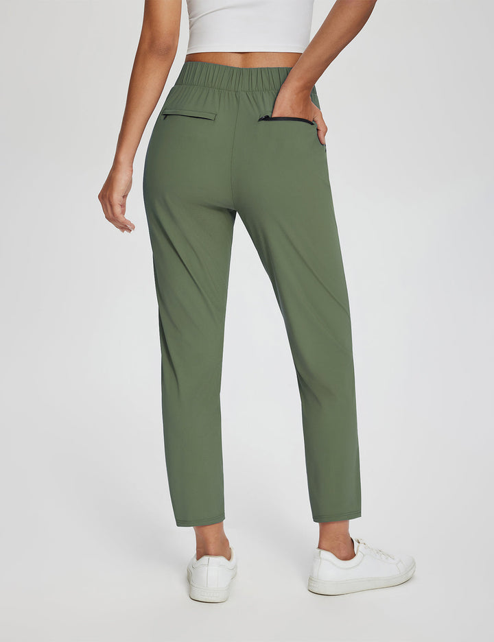 Bequeme Damenhose aus Leinen, UPF 50+, hoher Bund & Beinschlitz. Perfekt für Sommer & Outdoor.