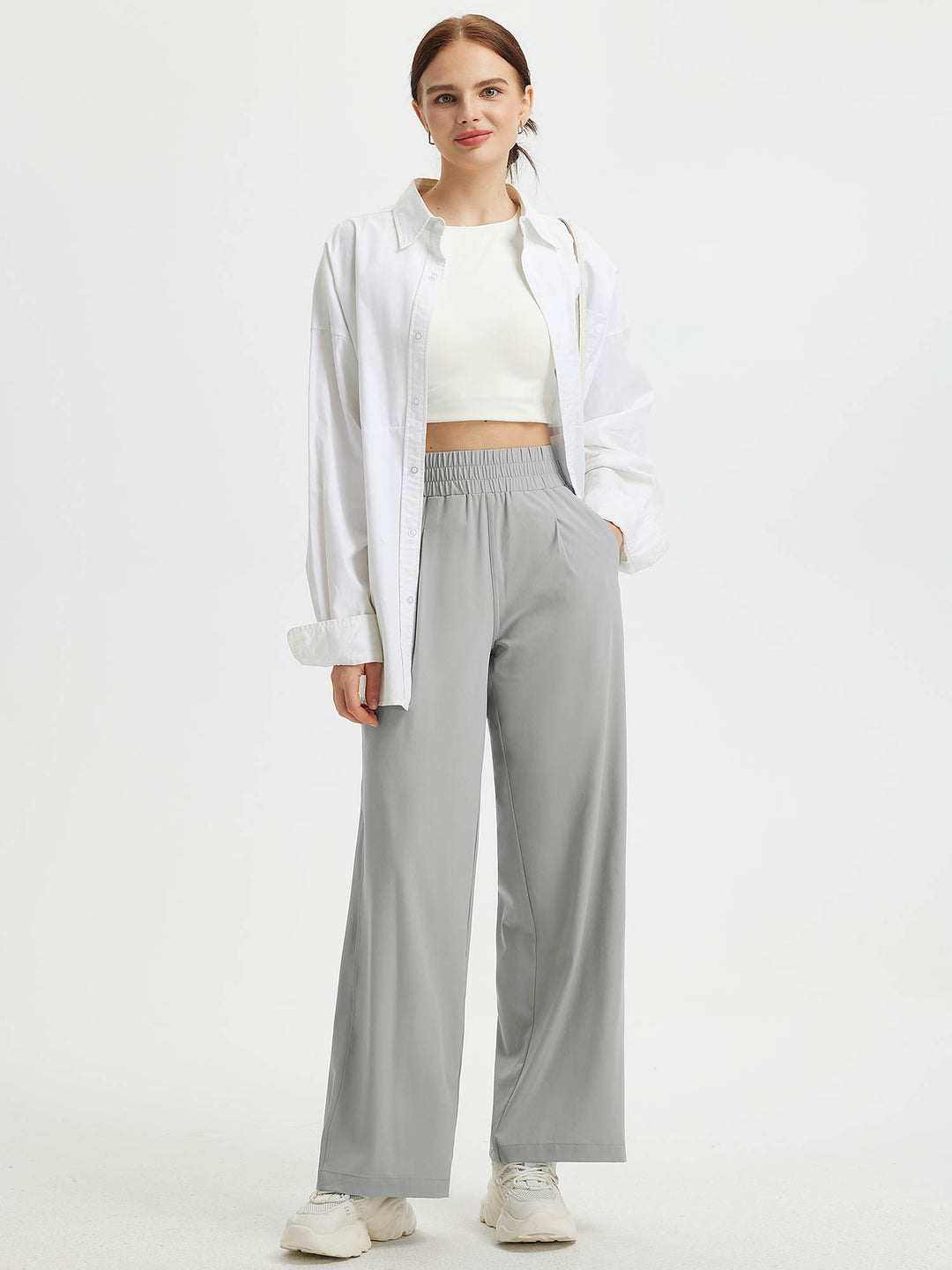 Damenhose mit weitem Bein, UV-Schutz, atmungsaktiver Stoff, für aktiven Lebensstil.