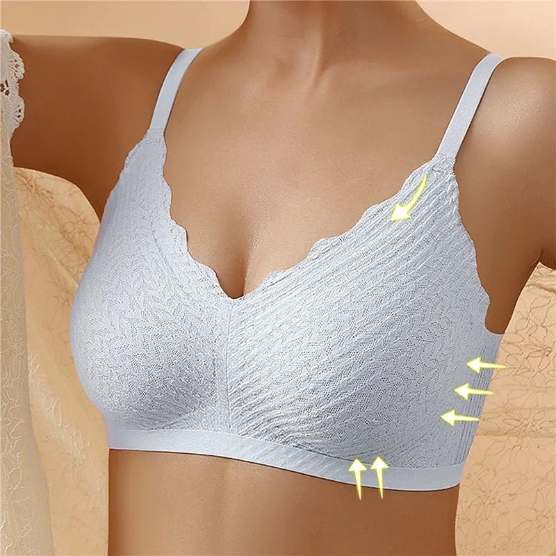 Atmungsaktiver, schweißabsorbierender Push-up BH für Damen ohne Bügel. Perfekt für Komfort und Sport.