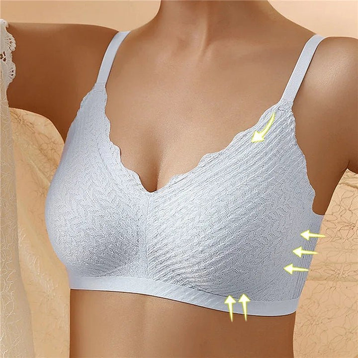 Atmungsaktiver, schweißabsorbierender Push-up BH für Damen ohne Bügel. Perfekt für Komfort und Sport.