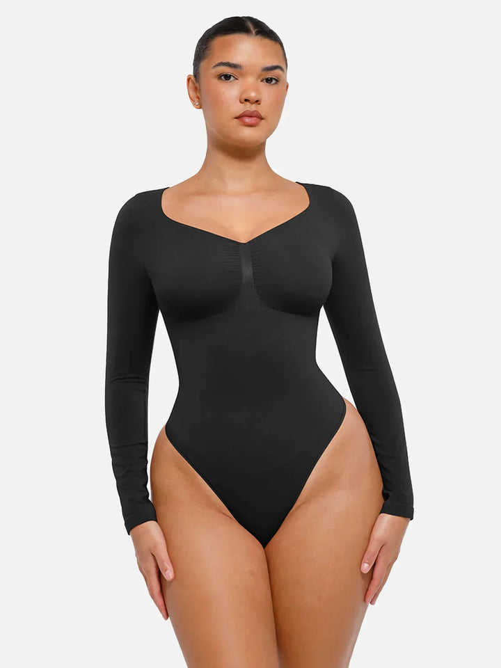 Komfortabler Damen Shapewear Bodysuit mit Langarm, formt den Körper sanft und effektiv.