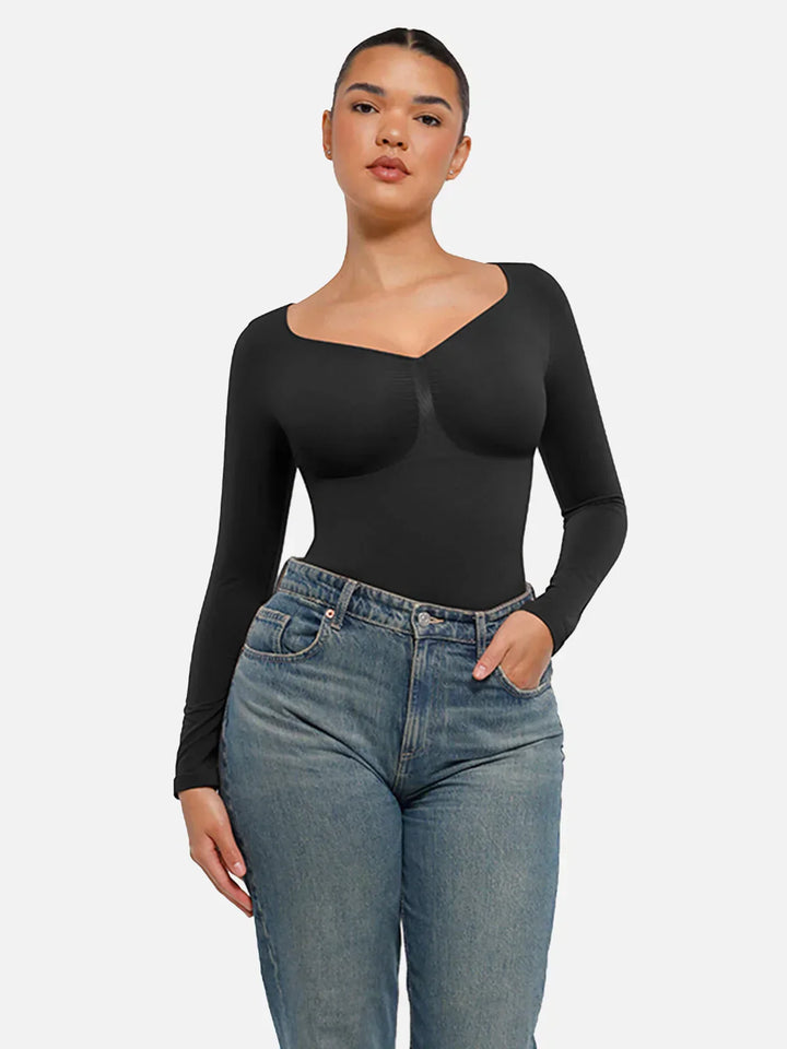 Schlankheits Bodysuit Langarm für Frauen, ideal als unsichtbare, formende Unterwäsche.