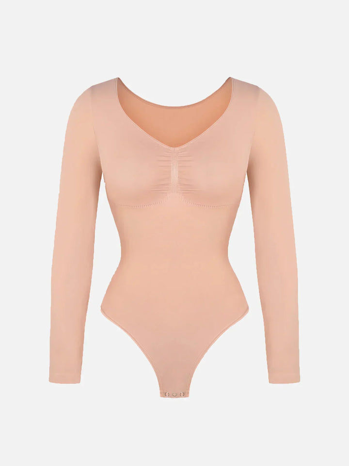 Vielseitiger, figurformender Damen Bodysuit mit Langarm, passt perfekt zu jedem Outfit.