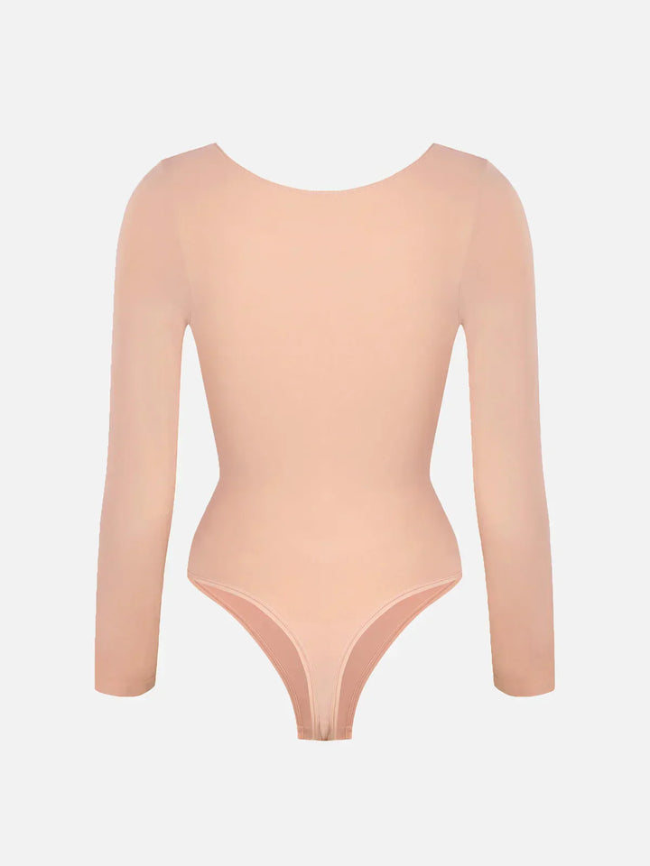 Glatter Langarm Shapewear Bodysuit für Damen, ideal für eine makellose, ebenmäßige Basis.