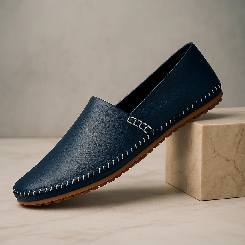 Bequeme Herren Loafer, handgenäht, mit atmungsaktivem Design & flexibler Gummisohle. Komfortschuhe für Männer.