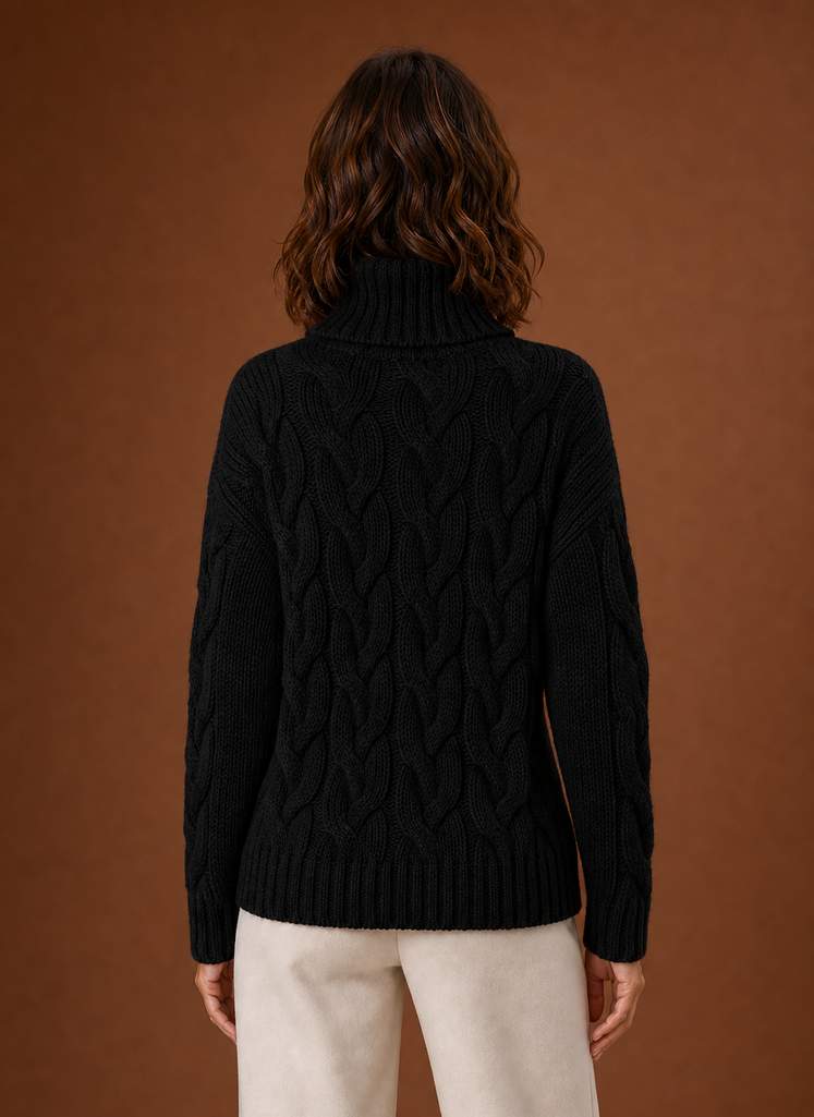 Hochwertiger Damen Zopfmuster Pullover, Langarm-Design für maximale Wärme & Stil.