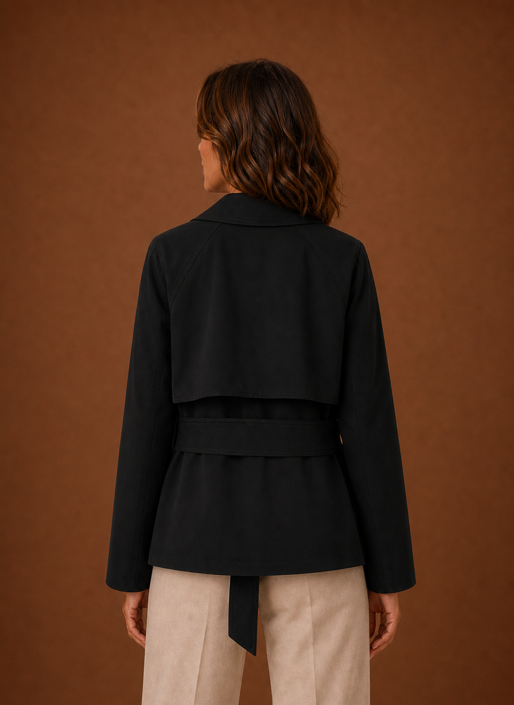 Moderner Damen Trenchcoat mit Gürtel für Eleganz in Frühling & Herbst. Verfügbar in vielen Farben.