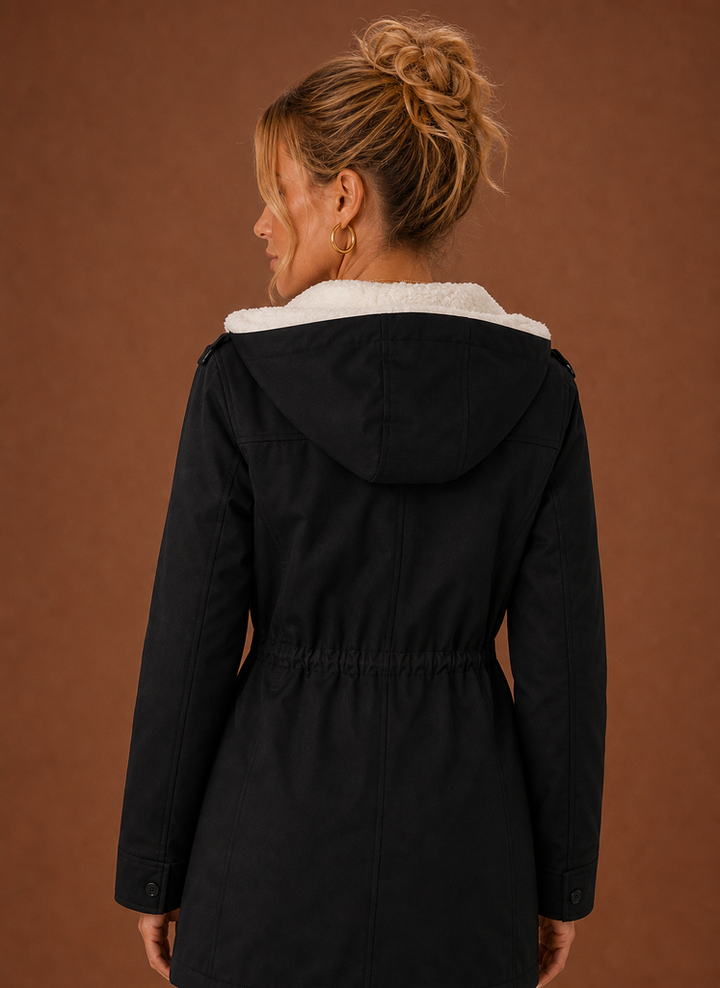 Damen Winterjacke Parka: Kapuzenjacke, lang geschnitten, ideal für Wintermode, Outdoor & Freizeit.
