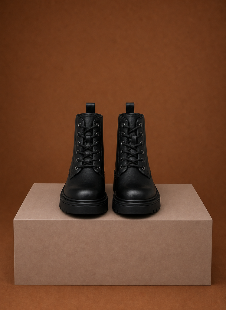 Trendige Damen Schnürstiefeletten mit markanter Profilsohle. Robuste & bequeme Damenschuhe.
