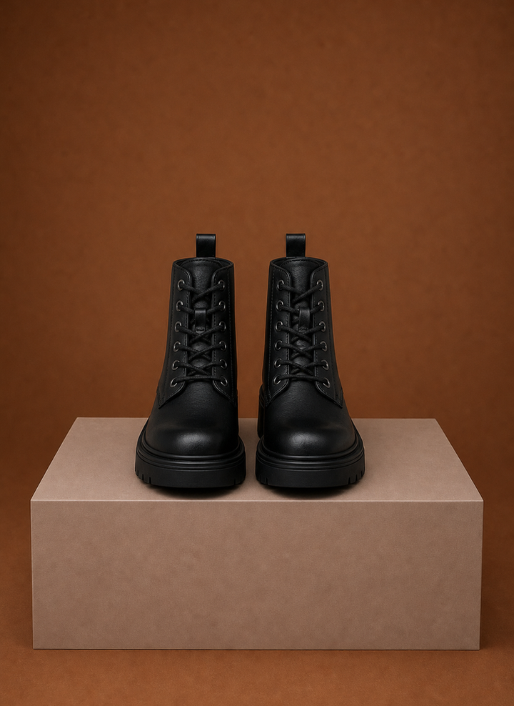 Trendige Damen Schnürstiefeletten mit markanter Profilsohle. Robuste & bequeme Damenschuhe.
