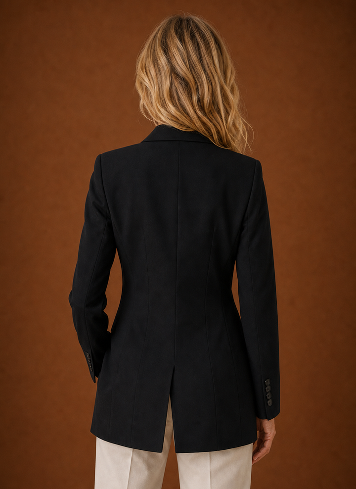 Eleganter Damen Longline-Blazer als vielseitige Jacke für Büro & Freizeit.