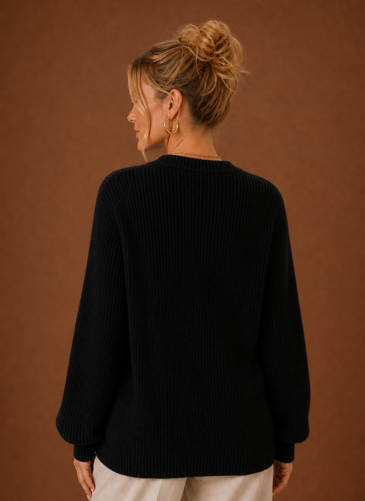 Feine Damen Strick-Oberbekleidung mit V-Ausschnitt. Eleganter Cardigan mit Knopfleiste für Business Looks.