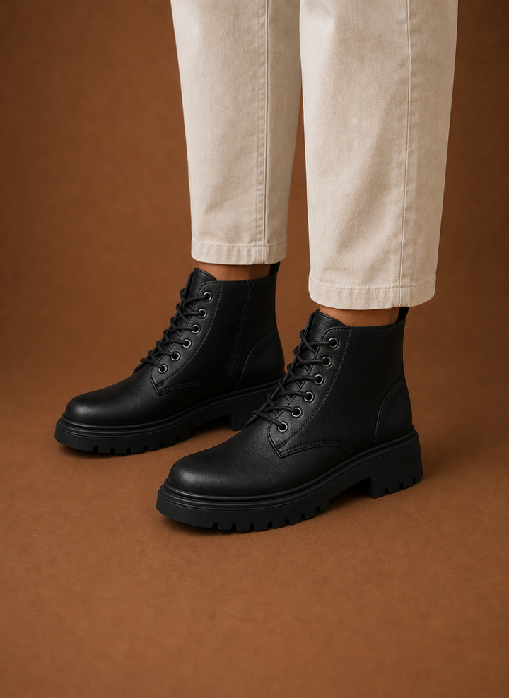 Robuste Damen Stiefeletten mit Schnürung & griffiger Profilsohle. Bequeme Damenschuhe für jeden Tag.