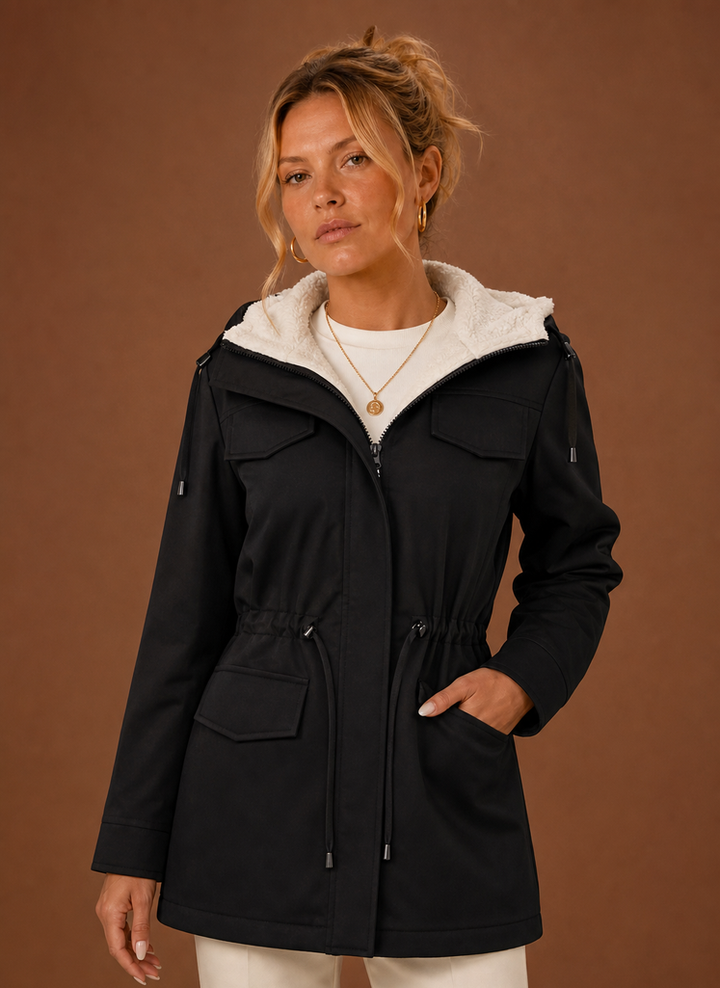 Warmer Damen Parka mit Kapuze: Stilvolle Winterjacke, lang und ideal für kalte Tage und Outdoor.