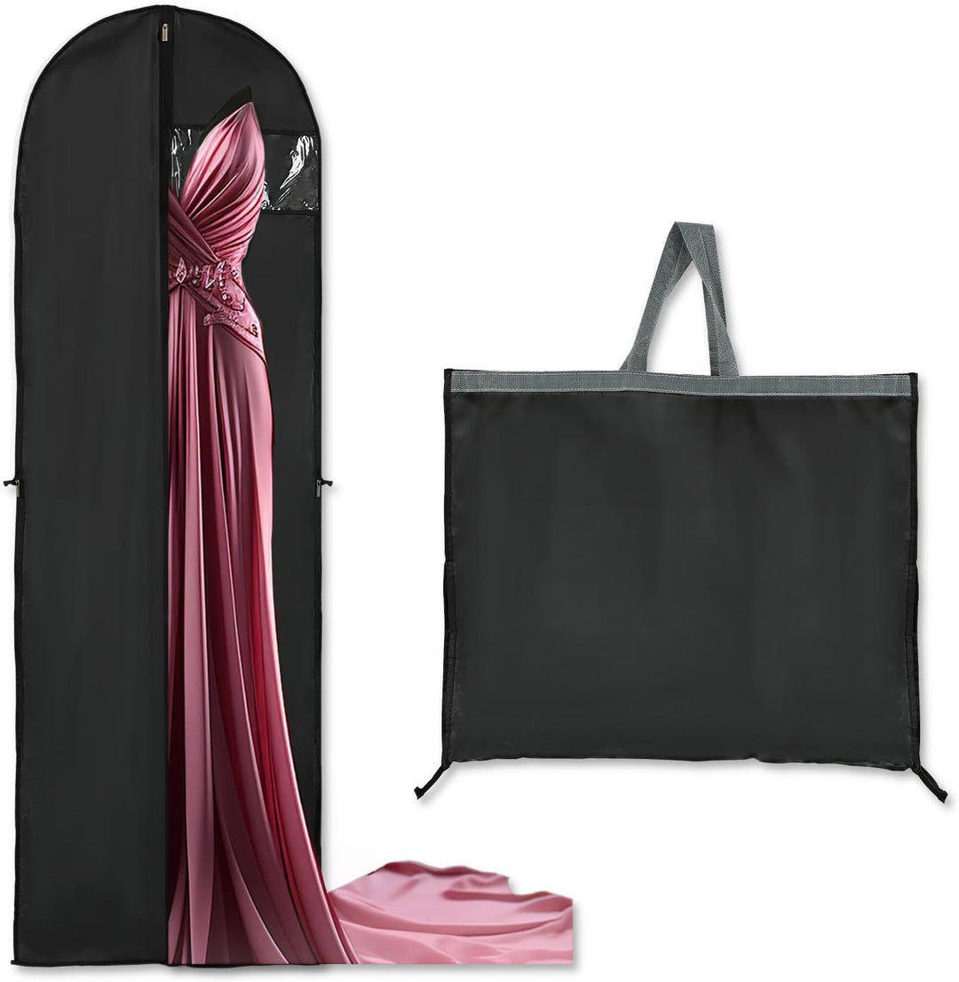 Reißverschluss des Kleidersacks schließt elegant, schützt lange Kleider & Garderobe vor Staub & Motten.