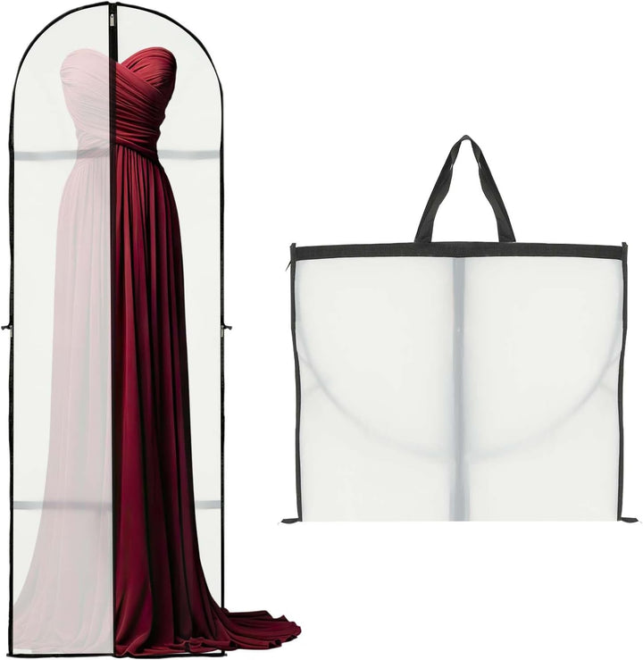 Zwei extra lange Kleidersäcke (180cm) für Kleider, Brautkleider & Anzüge. Idealer Staubschutz.