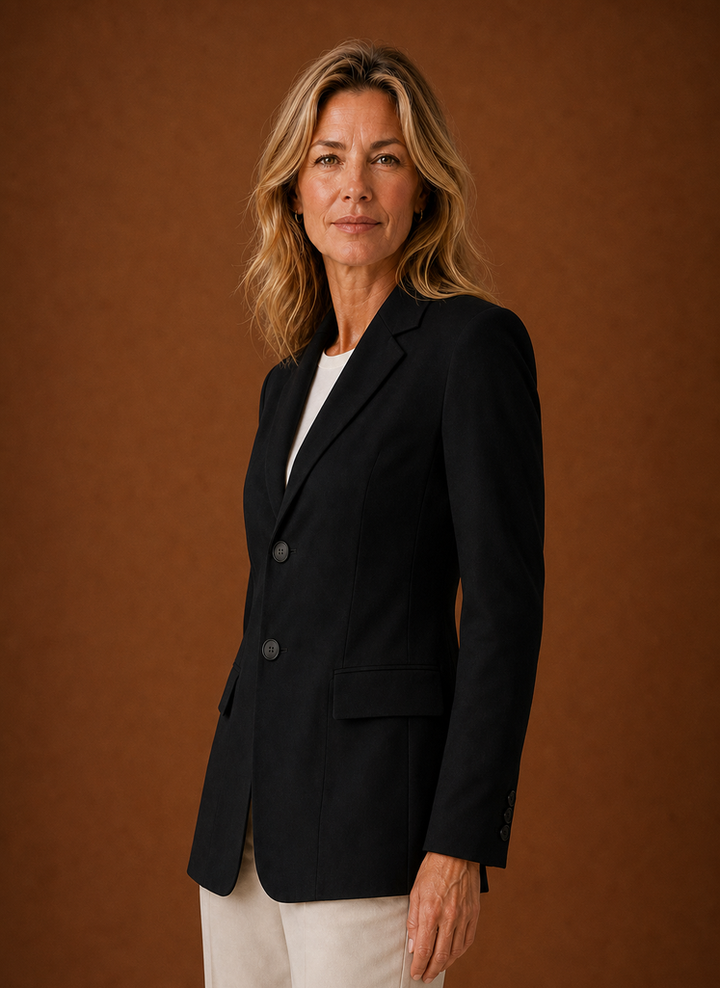 Bequemer Damen Slim Fit Blazer, Longline-Schnitt, perfekt für den Business-Alltag.