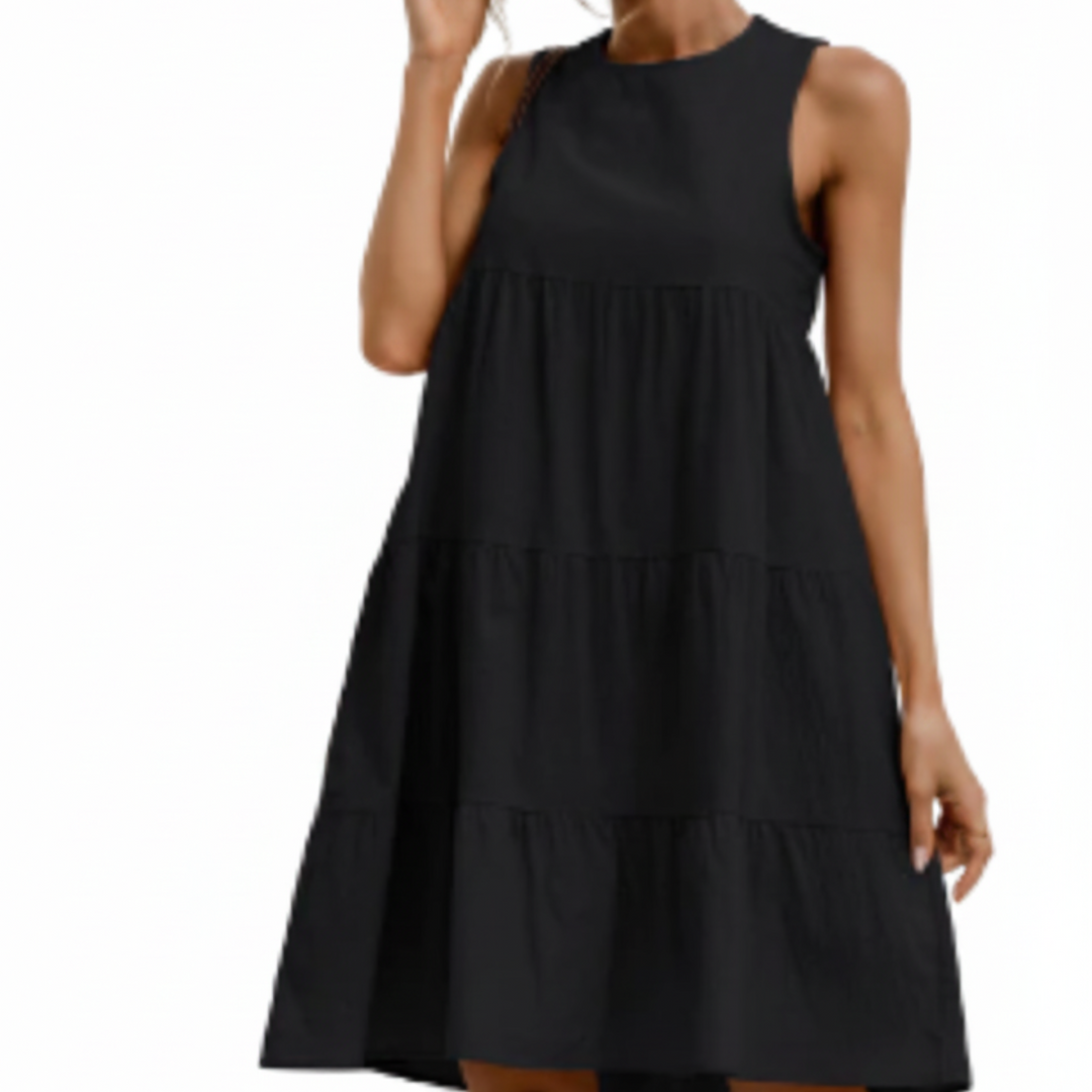 Klassisches Damen Businesskleid, bequemes Midikleid mit Kurzarm für Alltag & Büro. Elegantes Sommerkleid, vielseitig.