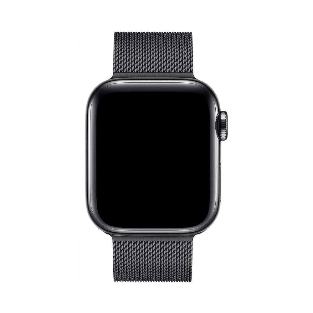 Elegantes roségoldenes Milanaise Armband für Apple Watch, passt sich jedem Handgelenk an.