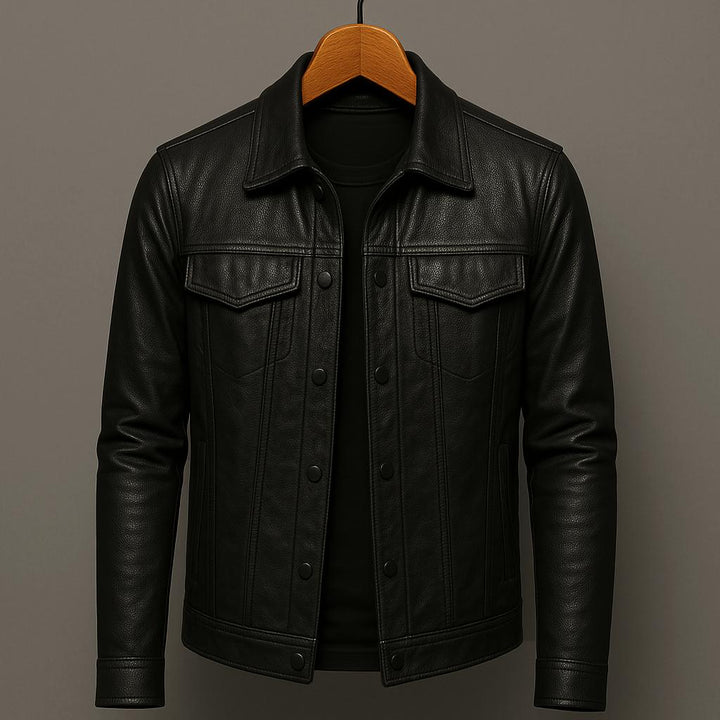 Schwarze Herren Herbst Zipjacke Slim Fit, stilvoll und funktional für den Alltag.