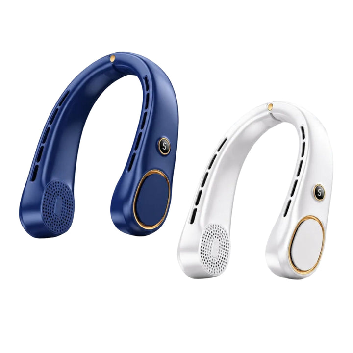 Tragbarer Bladeless Nackenventilator mit 4000 mAh Akku für freihändige Kühlung im Sommer, Sport und Büro.