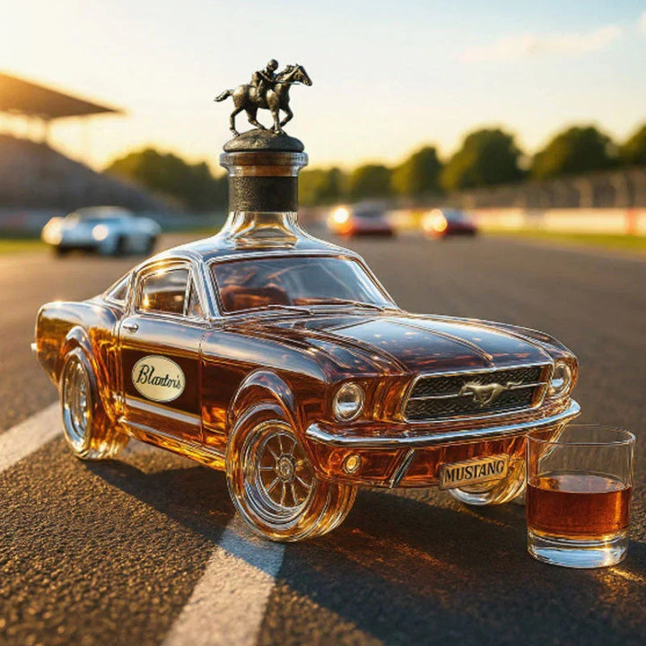 Limitierte Edition Whiskey Karaffe im Auto-Design, elegante Glasflasche für Spirituosen, stilvolles Barzubehör.