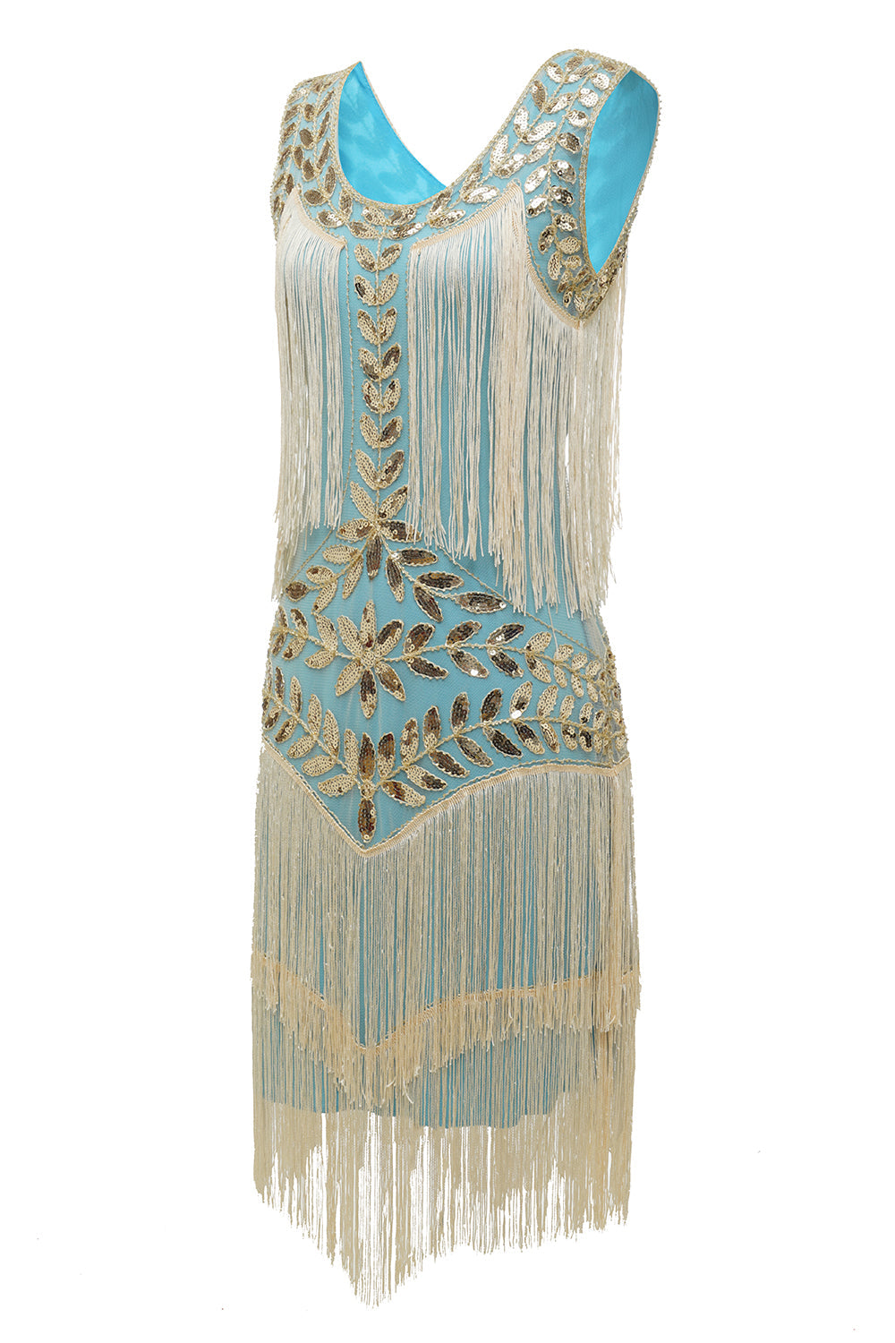 Damenkleid im Flapper Stil mit edlen Verzierungen für einen atemberaubenden Auftritt.