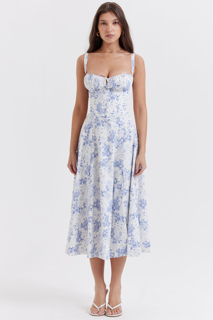 Attraktives Damen Bustier-Kleid mit Blumenmuster, femininer Schnitt und stilvolles Design für Frauenmode.