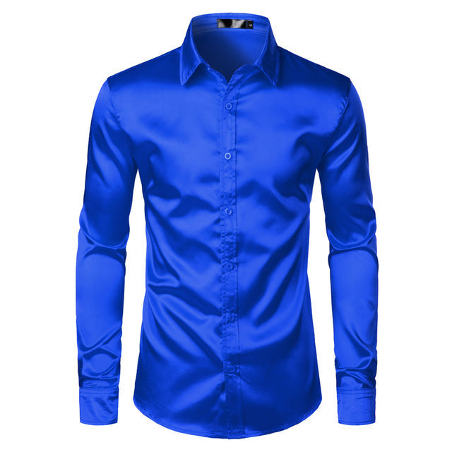Herren elegantes Frühlingshemd: modernes, vielseitiges Langarm-Businesshemd in Slim Fit.