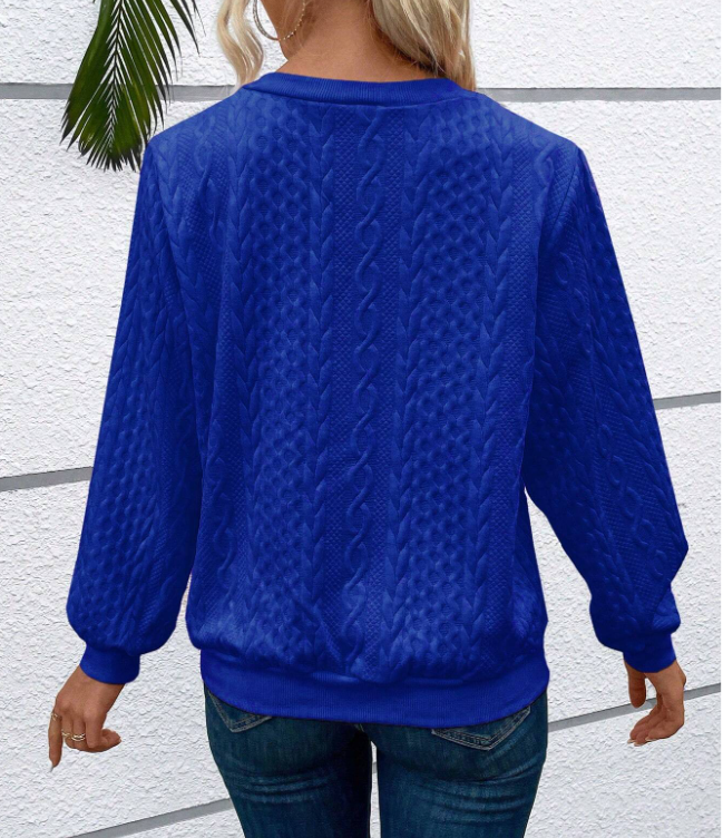 Damen-Sweater mit Reißverschlussdetail am Stehkragen. Vielseitiges Oberteil für alle Jahreszeiten.
