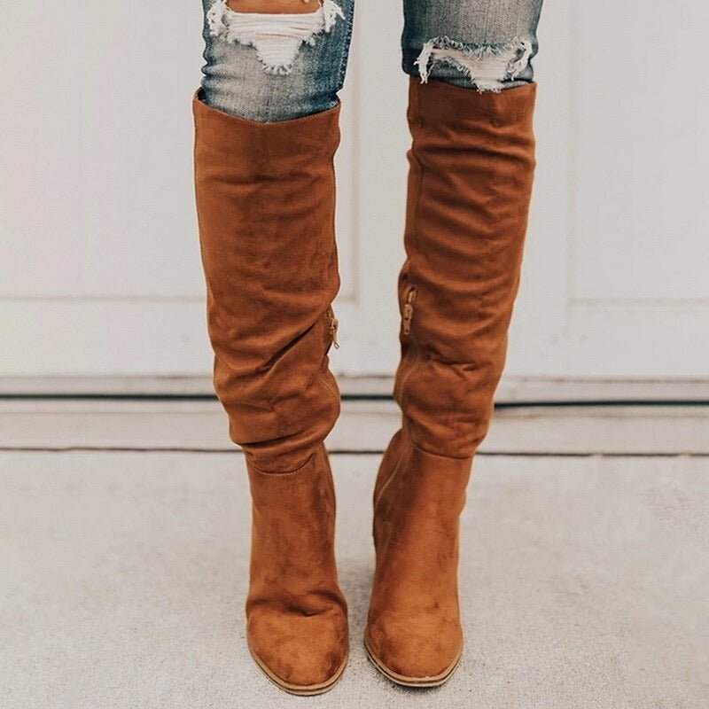 Modische Damen Stiefeletten mit elegantem 8cm Absatz und rutschfester Laufsohle, perfekt für Abend & Alltag.