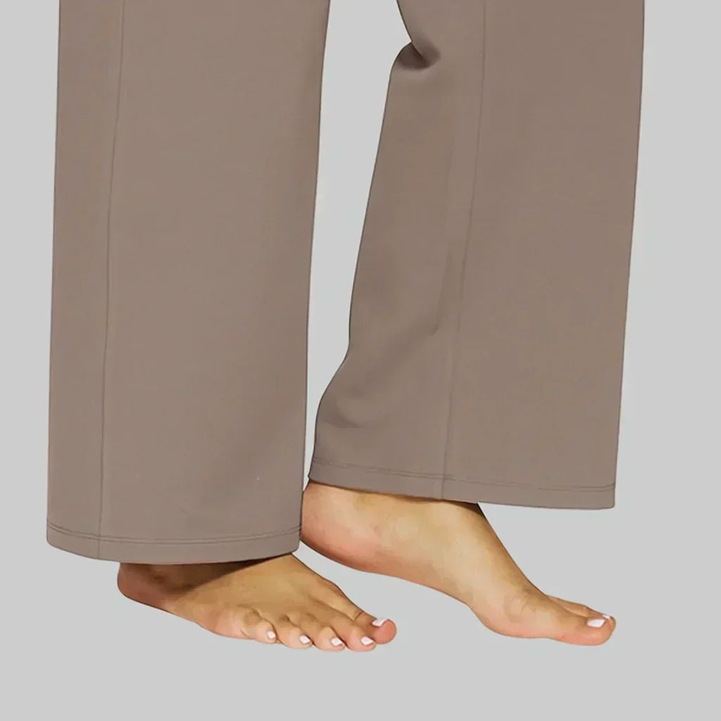 Damen High Waist Stretch Hose mit Taschen, sehr bequem und elastisch, ideal als Alltagshose oder Freizeithose.