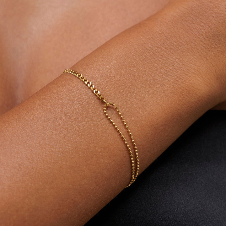 Damen Armband Gold & Silber, doppellagig & wasserfest aus Edelstahl. Perfekt für jeden Tag.