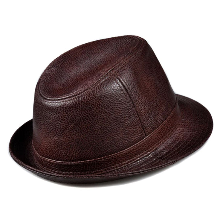 Detailaufnahme eines eleganten Herren Fedora Hutes, perfekt für einen stilvollen Auftritt.