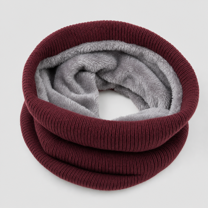 Kuscheliger Damen Winter Loop-Schal, Strick mit Fleece gefüttert, hält Hals und Nacken warm.