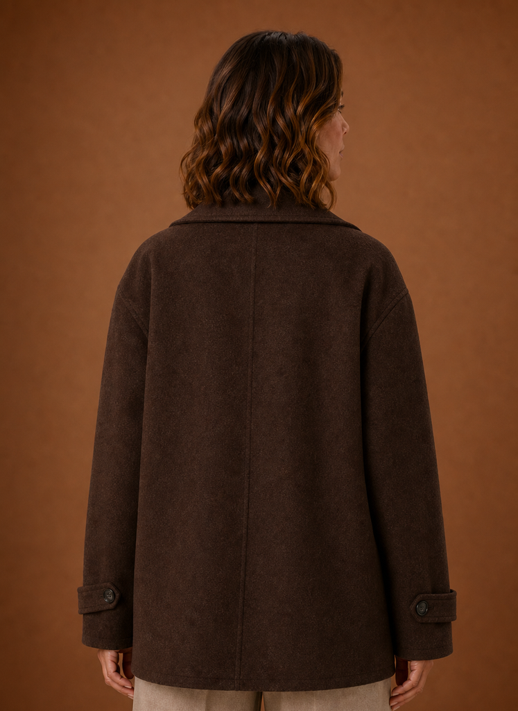Casual & eleganter Damen Übergangsmantel für Alltag. Modischer Langarm Mantel mit Oversize-Passform für Frauen.