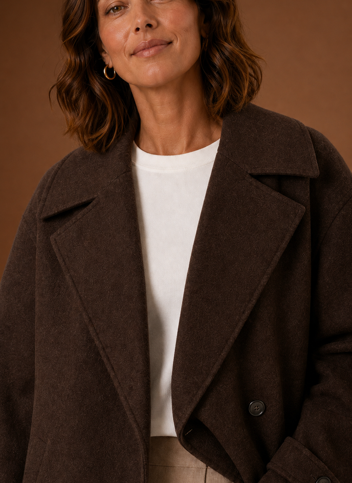 Vielseitiger Damen Mantel für Frühling & Herbst. Eleganter Oversize-Mantel mit Knopfleiste, perfekt für Frauen Mode.