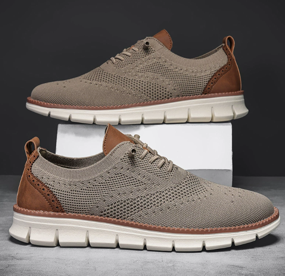 Moderne Herren Smart Casual Sneakers, atmungsaktiv & bequem für den Alltag. Leichte Freizeitschuhe mit Schnürung.