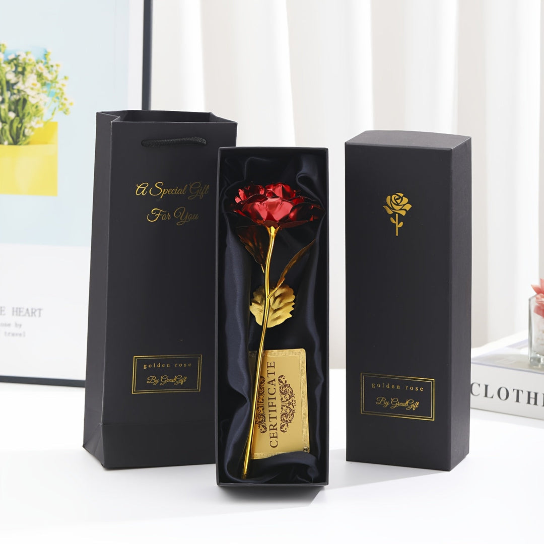 Elegantes Luxus-Geschenkset mit ewiger Kunstrose, ein edles und unvergessliches Präsent für besondere Damen.