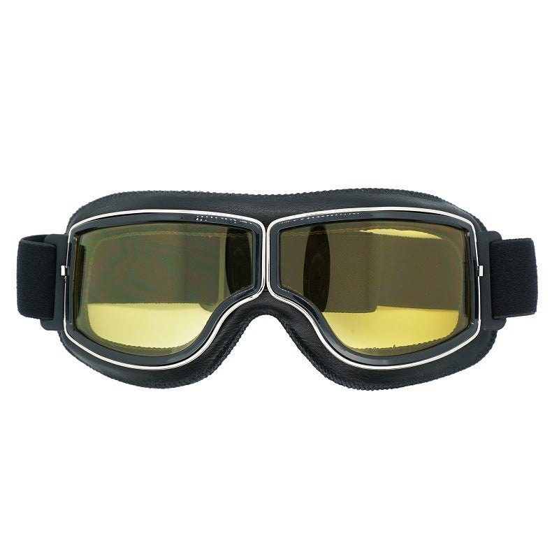 Klassische Herren Motorradbrille im Retro-Stil, UV-Schutz, polarisierte Gläser.