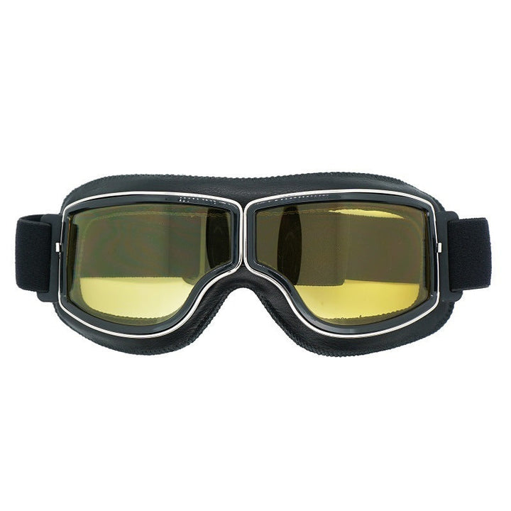 Klassische Herren Motorradbrille im Retro-Stil, UV-Schutz, polarisierte Gläser.
